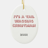 Santa Dog Keramisch Ornament (Achterkant)