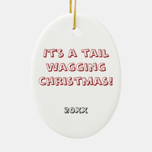 Santa Dog Keramisch Ornament (Achterkant)