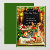 Santa Dog-kerstfeest Kaart (Voorkant / Achterkant)