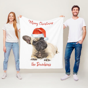 Santa Dog-kersthondshond Fleece Deken