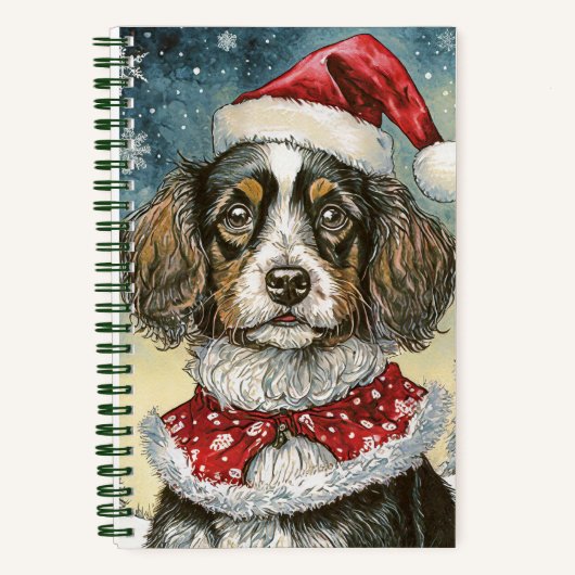 "Santa Dog" Kerstjournaal Notitieboek (Voorkant)