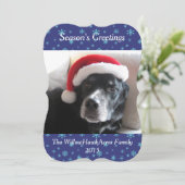 Santa Dog-Labrador/Rottweiler Mix Holiday Card Feestdagenkaart (Staand voorkant)