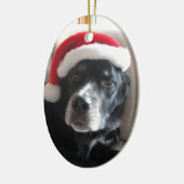 Santa Dog-Labrador Rottweiler Mix Keramisch Ornament (Links)