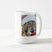 Santa Dog Peace, Love and Belly Rubs koffie mok (Voorkant rechts)