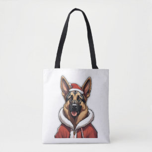 Santa Dog Premium T-shirt Tote Bag