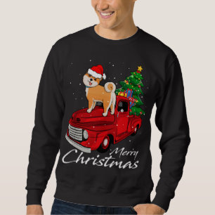 Santa Dog Rides Red Truck Kerstmis Pajama Trui