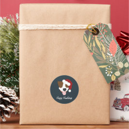 Santa Dog -  Ronde Sticker