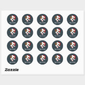 Santa Dog -  Ronde Sticker (Vel)