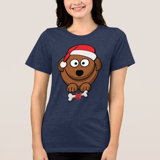 Santa Dog Tri-Blend Shirt (Voorkant)