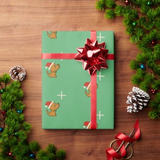 Santa Dog Wrapping Paper Cadeaupapier