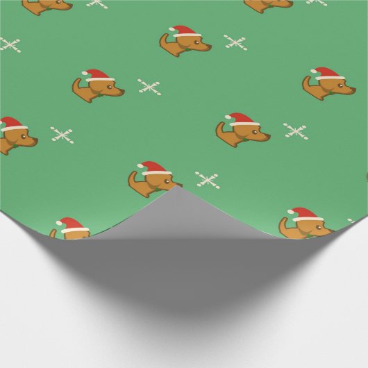 Santa Dog Wrapping Paper Cadeaupapier (Hoek)