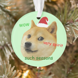 Santa Doge Funny Meme Ornament