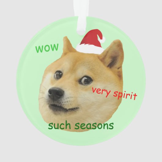 Santa Doge Funny Meme Ornament (achterkant)