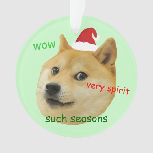 Santa Doge Funny Meme Ornament (voorkant)