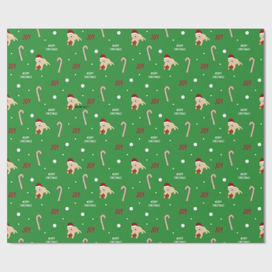 Santa Dogs Crabs Candy Canes Gift Wrap Roll Cadeaupapier (Vlak)