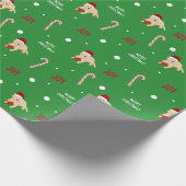 Santa Dogs Crabs Candy Canes Gift Wrap Roll Cadeaupapier (Hoek)