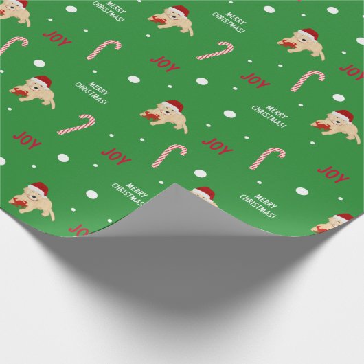 Santa Dogs Crabs Candy Canes Gift Wrap Roll Cadeaupapier (Hoek)