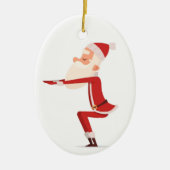 Santa Doing Yoga Keramisch Ornament (Voorkant)