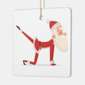 Santa Doing Yoga Keramisch Ornament (Links)