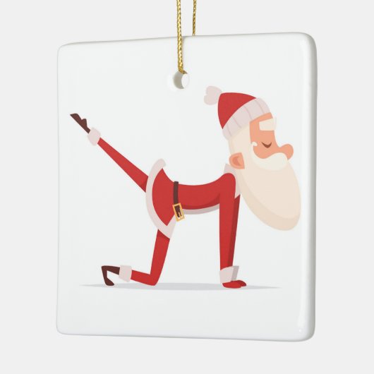 Santa Doing Yoga Keramisch Ornament (Links)