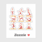 Santa Doing Yoga oefent Poses Meditation Christus  Sticker (Vel)
