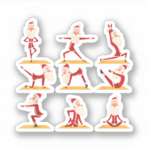 Santa Doing Yoga oefent Poses Meditation Christus Sticker