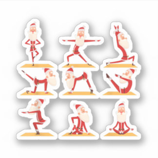 Santa Doing Yoga oefent Poses Meditation Christus Sticker