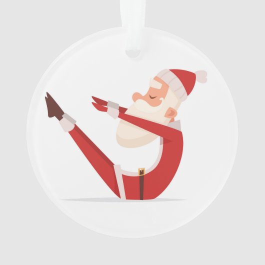 Santa Doing Yoga Ornament (achterkant)