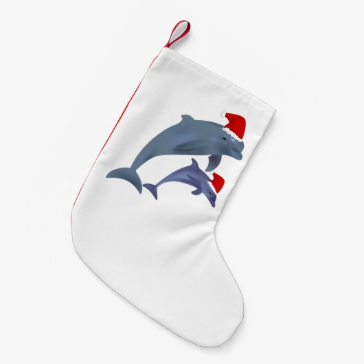 Santa dolfijnen kous kleine kerstsok (Voorkant (Hangend))