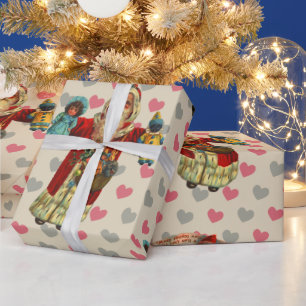  Santa Doll Nostalgia Hearts Cadeaupapier
