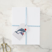 Santa dolphins cadeaulabel (Met Touw)
