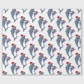 Santa dolphins cadeaupapier (Vlak)
