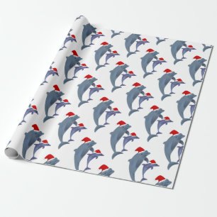 Santa dolphins cadeaupapier