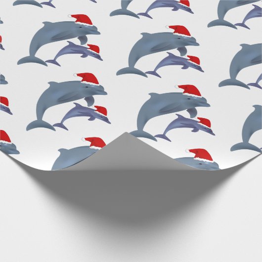 Santa dolphins cadeaupapier (Hoek)