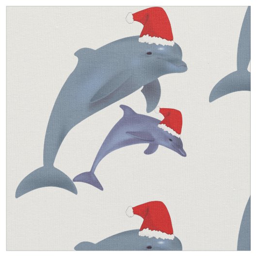 santa dolphins fabric stof (Close Up)
