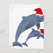 Santa dolphins feestdagenkaart (Voorkant / Achterkant)