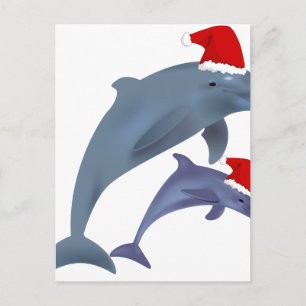 Santa dolphins feestdagenkaart