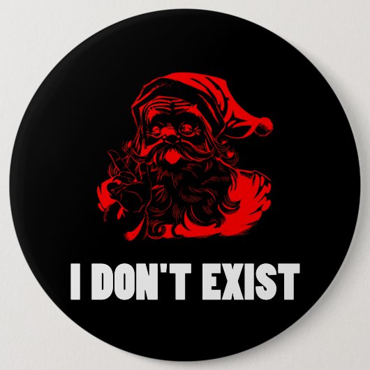 Santa Don bestaat niet Ronde Button 6,0 Cm (Voorkant)