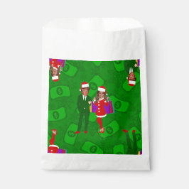 Santa Donald Melania Trump voor kerstgeld Bedankzakje