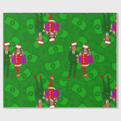 Santa Donald Melania Trump voor kerstgeld Cadeaupapier (Vlak)