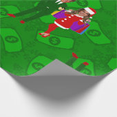 Santa Donald Melania Trump voor kerstgeld Cadeaupapier (Hoek)