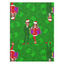 Santa Donald Melania Trump voor kerstgeld Tafelkleed