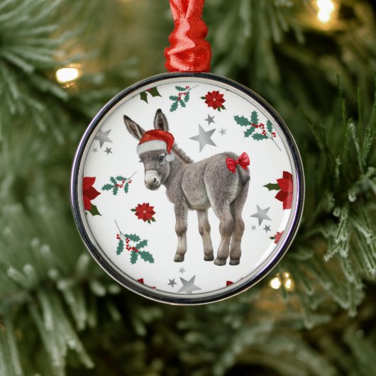 Santa Donkey Christmas Ornament Keepsake (Boom)