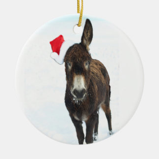 Santa Donkey Keramisch Ornament