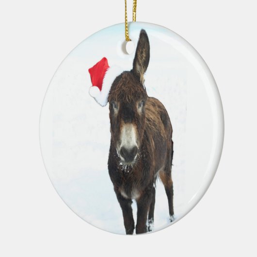 Santa Donkey Keramisch Ornament (Links)