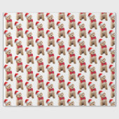 Santa Doodle Dog Cadeaupapier (Vlak)