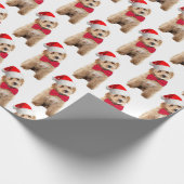 Santa Doodle Dog Cadeaupapier (Hoek)
