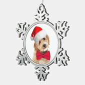 Santa Doodle Dog Tin Sneeuwvlok Ornament (Rechts)