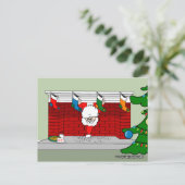 Santa Down de Chimney Briefkaart (Staand voorkant)