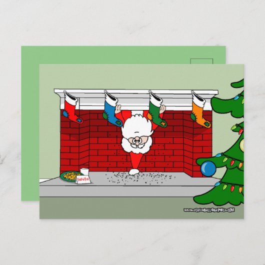 Santa Down de Chimney Briefkaart (Voorkant / Achterkant)